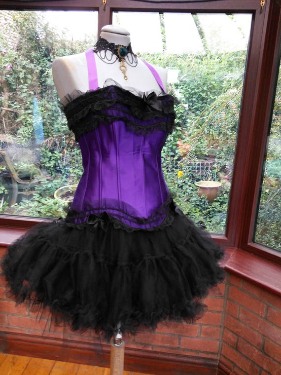 black and purple corset dress
