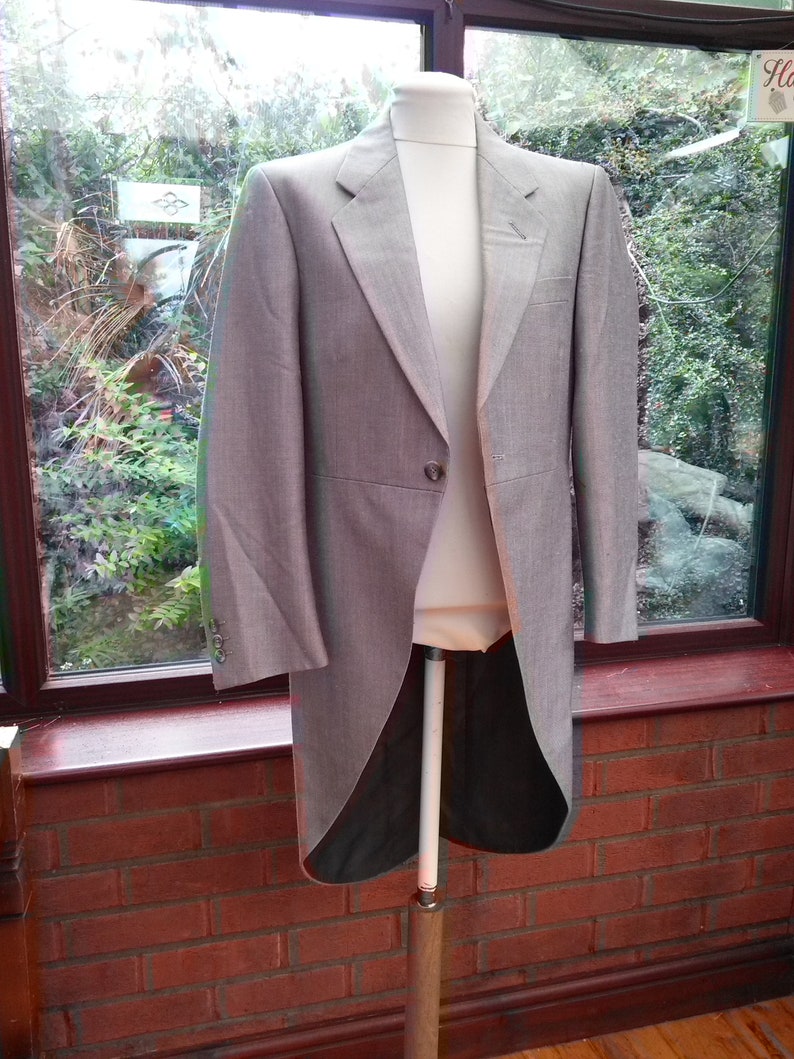 Mens evening dinner evening jacket tailcoat light grey pinstripe new chest 42inch Christmas Wedding evening wear