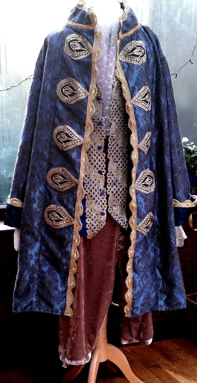 Image of Complete Custom Made Unisex Costume 17Th 18Th Century Waistcoat Frilled Cravat Hat Pants Custom To Your Own Measurements & Color