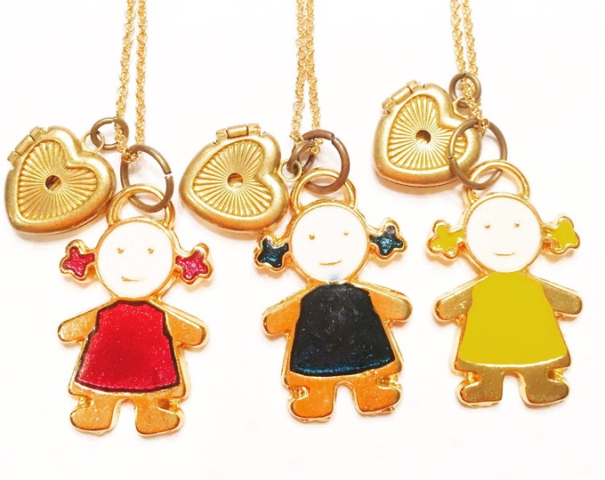 Little Girl Locket Necklaces for Little Girlsvintage Heart Etsy