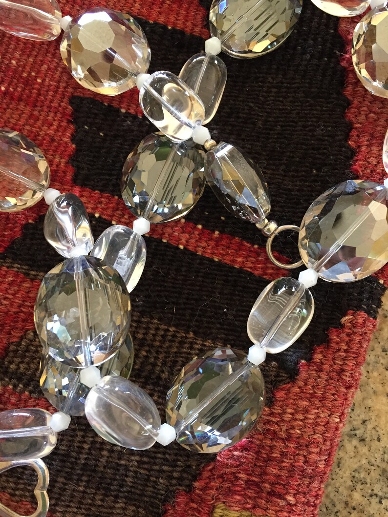 Crystal Necklace Crystal Rope Necklace Smoky Grey Crystal Etsy