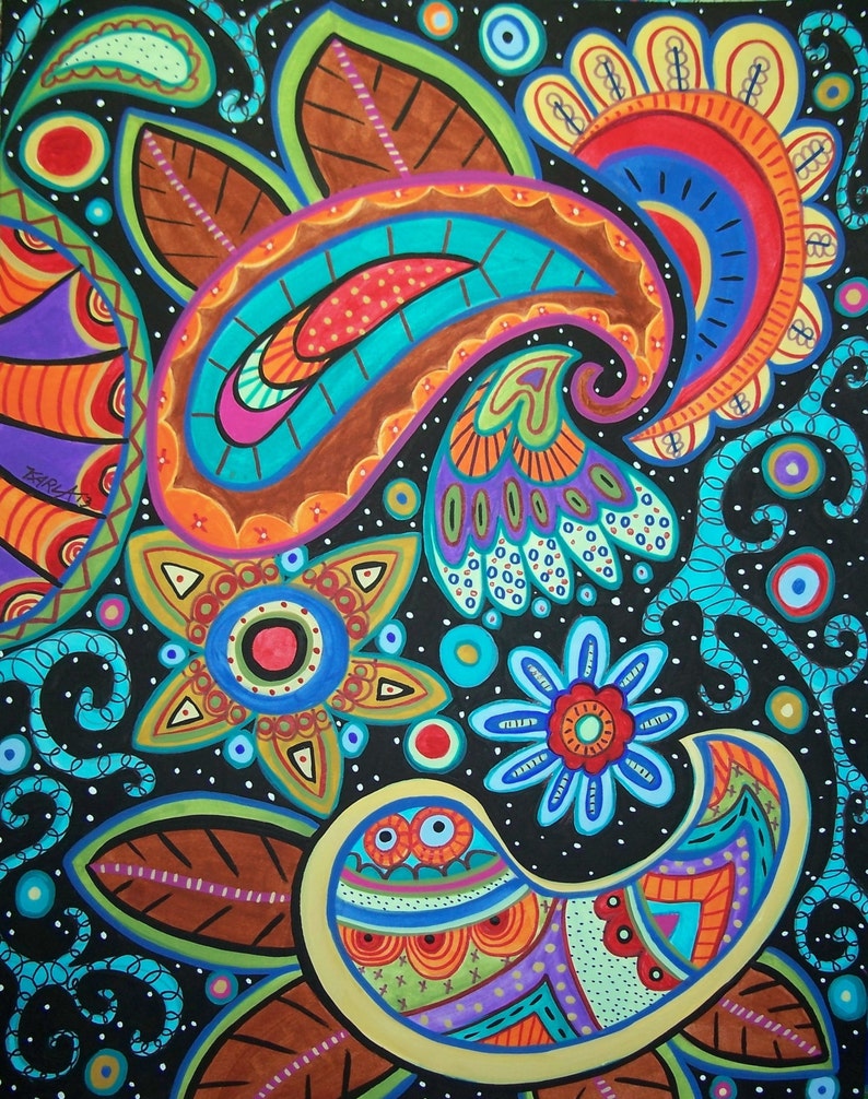 Rug Hooking PAPER PATTERN Abstract Paisley Folk Art Abstract Etsy