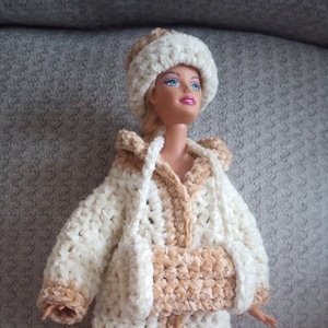 Crocheted 11.5&quot; Fashion Doll Winter Coat Set