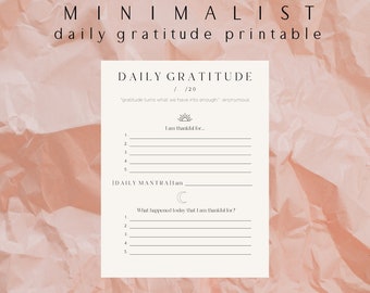 Minimalist Daily Gratitude Morning Evening Check-In Reflection