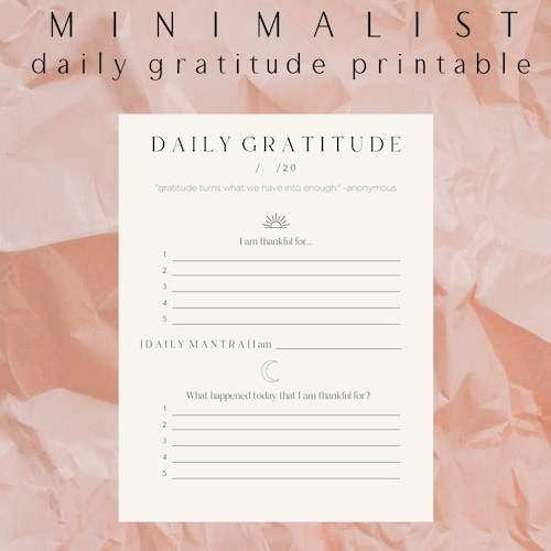 Minimalist Daily Gratitude Morning Evening Check-in Reflection - Etsy