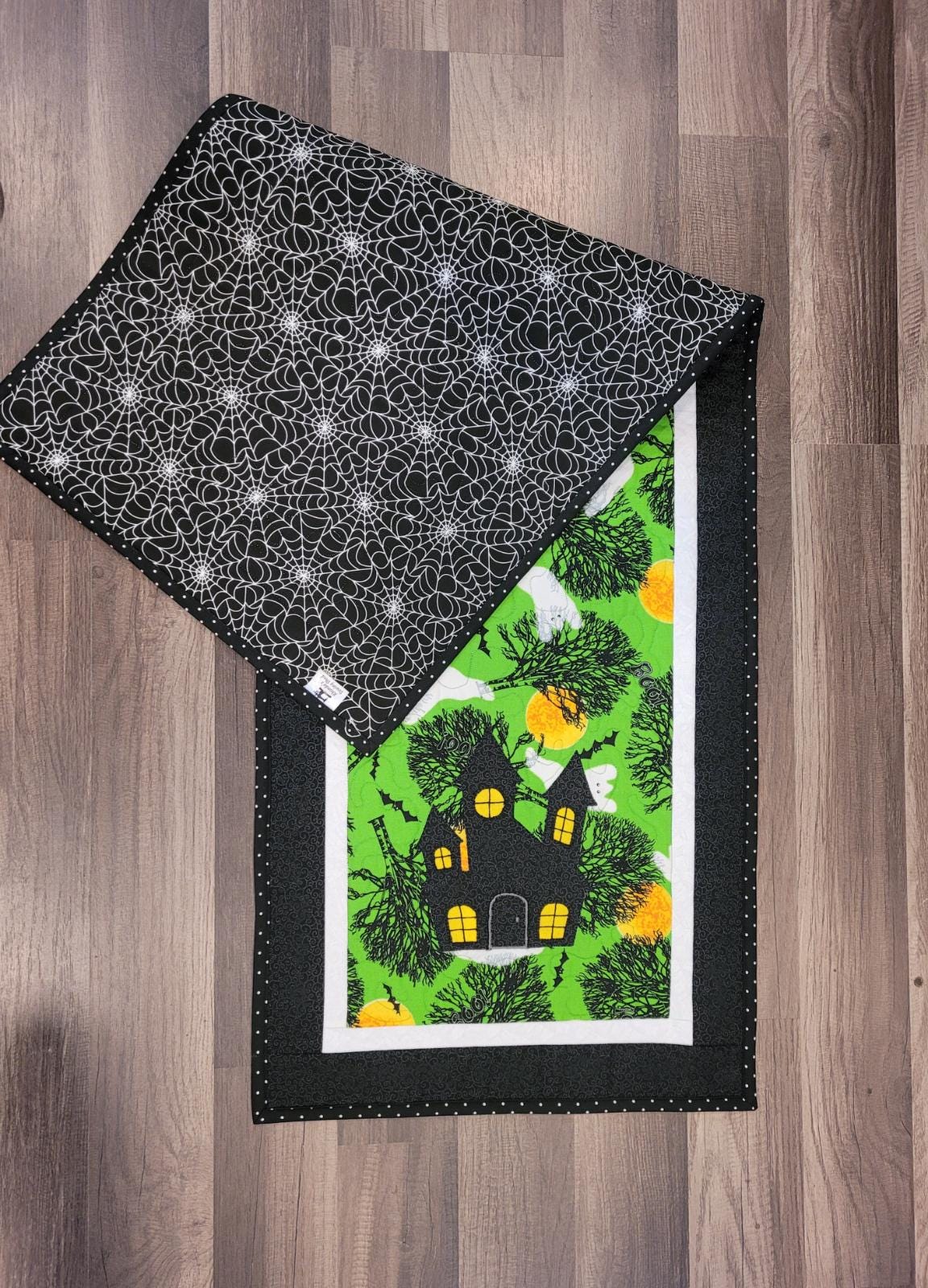 Haunted House Quilted Table Runner - Halloween Home Decor - Etsy