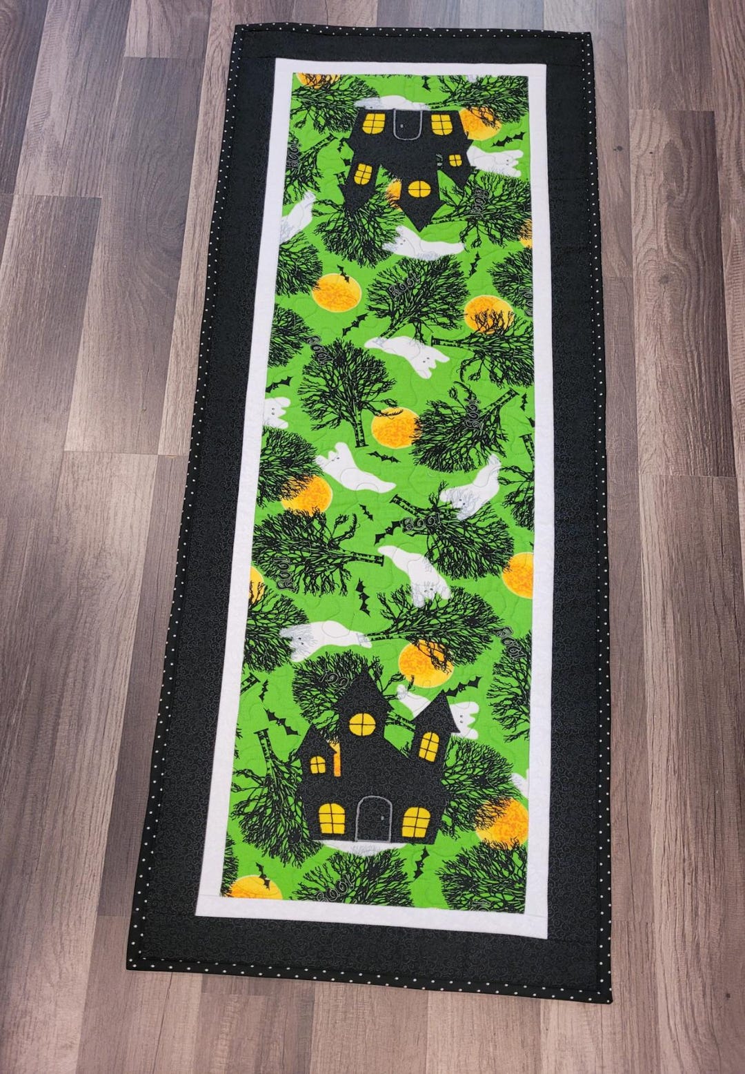 Haunted House Quilted Table Runner - Halloween Home Decor - Etsy