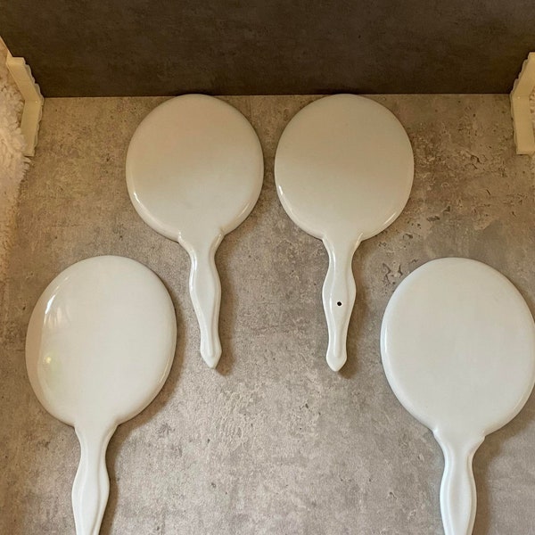 Set of 4 Vintage Paintable Porcelain Handheld Mirror Frames