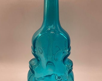 Vintage Turquoise Blue Violin Cello Bud Vase Signed