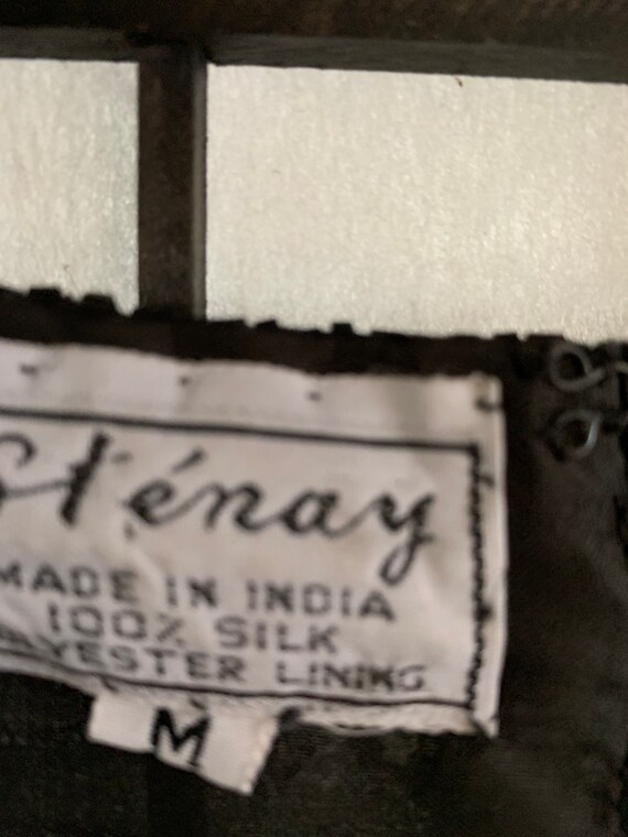 Vintage Sequin Leaf Pattern Silk BLouse Size Medi… - image 2