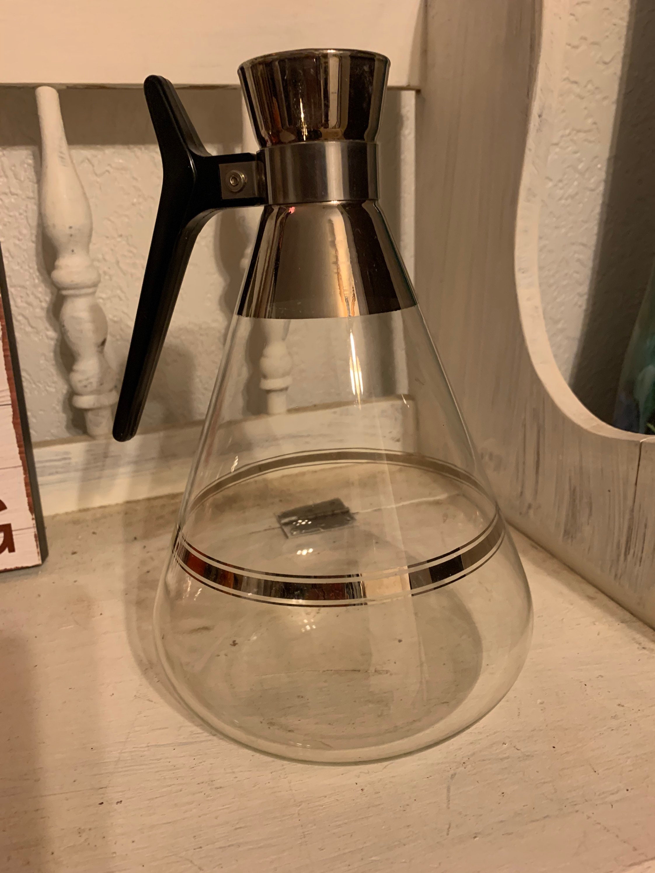 Vintage Large Glass Carafe/pitcher With Handle Etsy UK