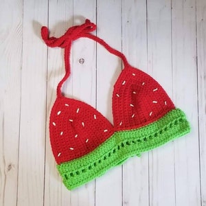 Crochet Strawberry Bralette / Crop Top
