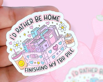 I'd Rather Be... Sticker | Book Sticker | Funny Sticker | Reading | Reader | Cute Sticker | Retro Sticker