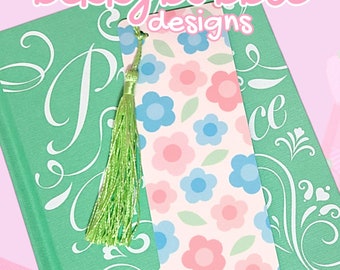 Flower Power Bookmark | Spring | Flowers | Reading | Book Worm | Cute Bookmark | Pink | Blue | Gifts for Readers | Reader Gifts | Cozy