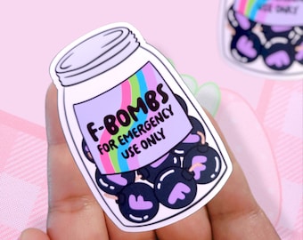 Emergency Use Sticker | Adult Sticker | F Bombs | Funny Sticker | Sarcasm | Sarcastic | Cynical Sticker | Bomb Sticker