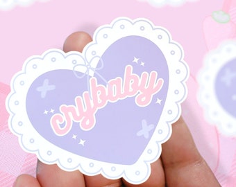Crybaby Sticker: Coquette Heart Sticker - Choose Your Material Type