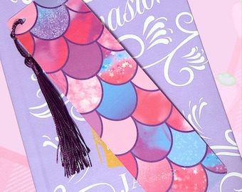 Mermaid Scales Bookmark | Book Worm | Reading | Gifts for Readers | Book Gifts | Mermaid | Scales | Sea | Cute Bookmark | Pink | Purple