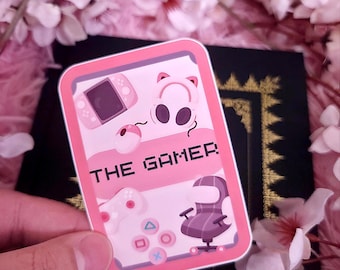 The Gamer Sticker: Pink Gaming Tarot Sticker - Choose Your Material Type