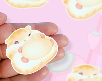 Hungry Poof Sticker | Hamster | Cute Hamster | Hamster Sticker | Kawaii | Hungry Hamster | Hamster Potato | Kawaii Hamster | Cute Pet