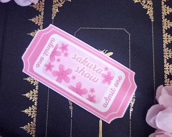 Sakura Ticket Sticker: Cherry Blossom Stub Sticker - Choose Your Material Type
