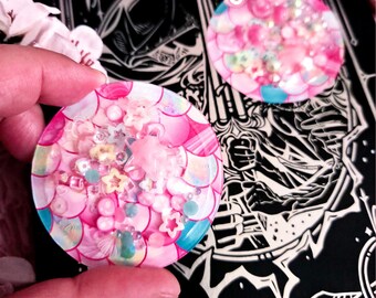 Pink Mermaid Shaker Sticker: Kawaii Trinket Sticker (2 Variations)