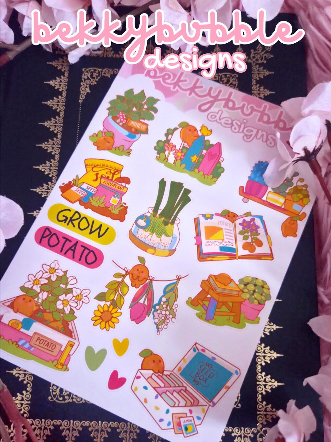 Potato Garden Sticker Sheet: Gardening Planner Stickers (15 Stickers ...
