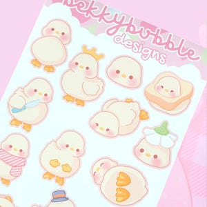 Ducky Days Sticker Sheet | Cute Duck | Duck Bread | Kawaii Duck | Planner Sticker | Journal Sticker | Laptop Sticker | Scrapbook | Floof