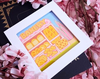 Bakery Art Print: Kawaii Baked Goods Print (4x4)