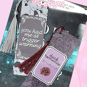 Dark Romance Bookmarks | Trigger Warning | Reader | Reading | Bookish Gifts | You Had Me at Trigger Warning | Booktok | Gothic Bookmark