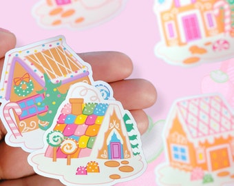 Gingerbread House Sticker Pack | Candy House | Kawaii Stickers | Sweet | Christmas Stickers | Winter Stickers | Cute Sticker | Candy Sticker