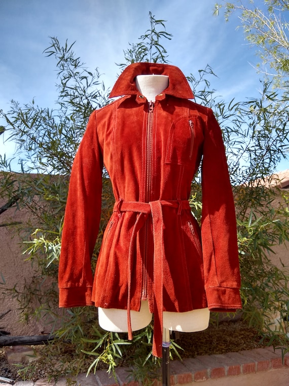 1970's suede belted jacket