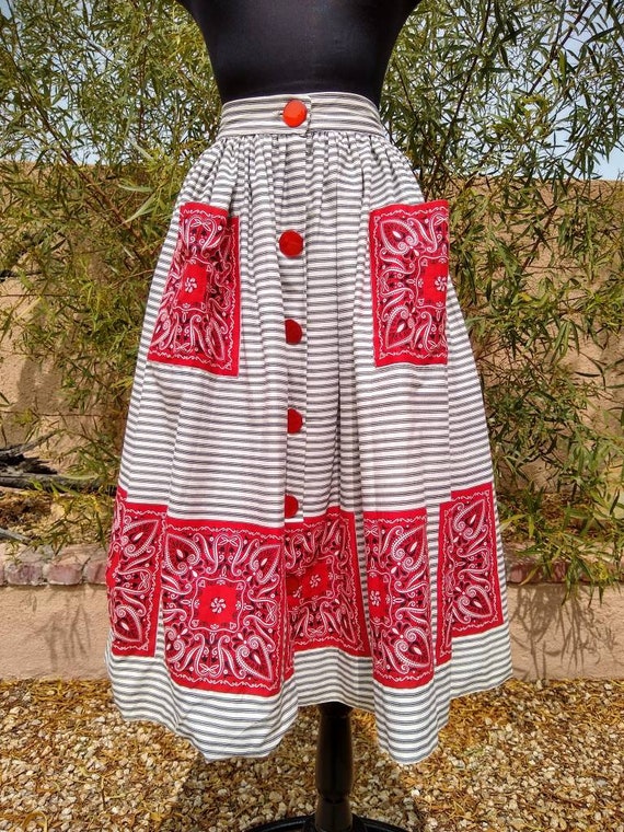 1950s bandana print skirt