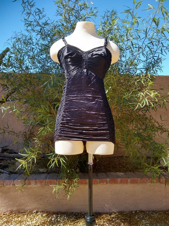 1930's black sateen bathing suit