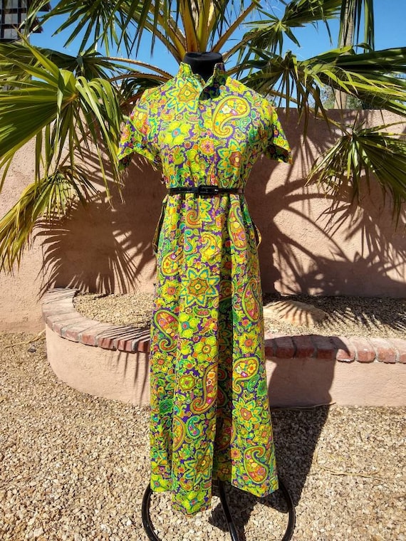 1960s psychedelic Paisley print dress