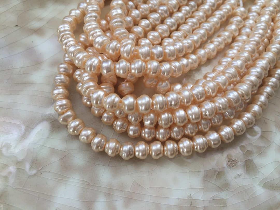 Cream Glass Pearl Beads 6mm Baroque Pearls Czech Glass - Etsy