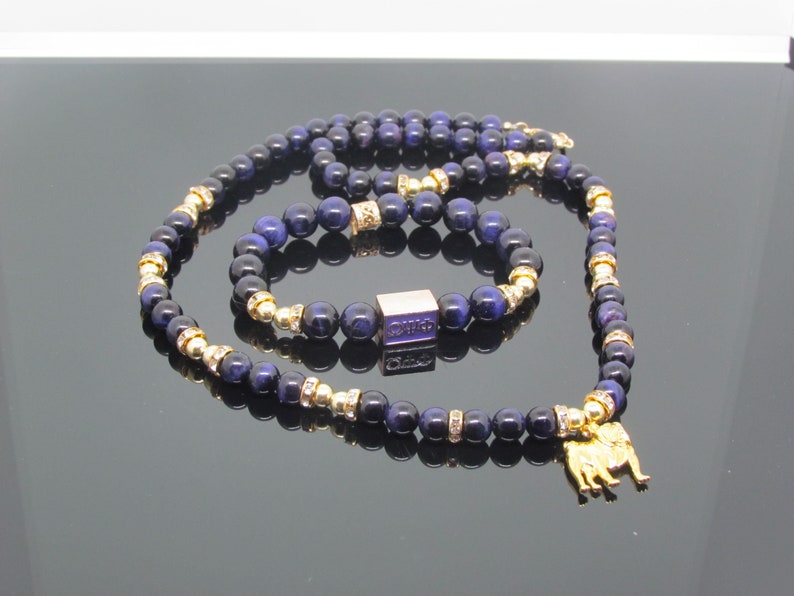 Purple and Gold Bulldog Necklace /& Bracelet Set