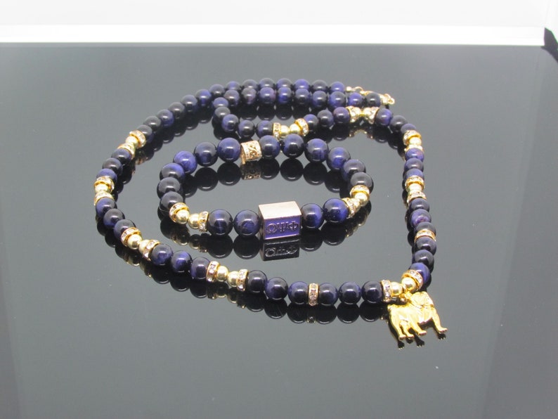 Purple and Gold Bulldog Necklace /& Bracelet Set