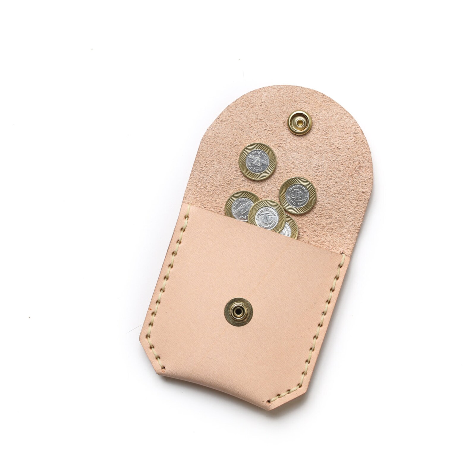 Leather Coin Case Natural Etsy