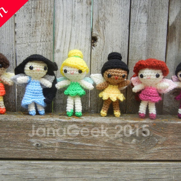 Tinker Bell and Friends Fairy Amigurumi Crochet Doll Pattern Discount Bundle