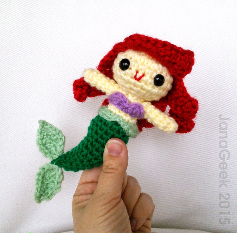 Little Mermaid, Crabby Friend, and Fishy Friend Amigurumi Doll Crochet Patterns Discount Bundle image 2