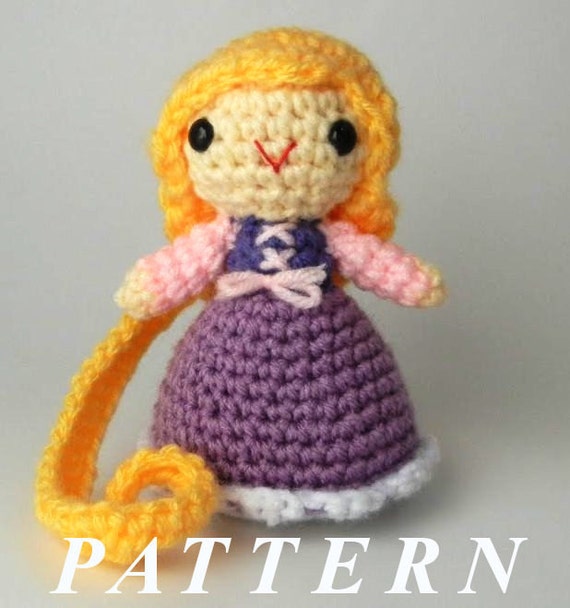 Patrón de ganchillo muñeca Rapunzel Amigurumi