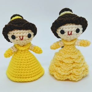 La Bella y la Bestia Bella Amigurumi Muñeca Patrón de Ganchillo