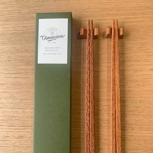 Chopsticks hand crafted in Australia from native Silky Oak  timber complete with rests.