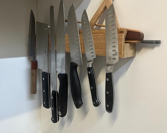 Knife holder magnetic with shelf 400mm long