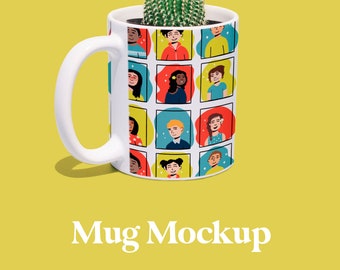 Photoshop CC Mug Mockup, For Patterns, Surface Design Mockup, Easy Pattern Mockup, Graphic Design Label Mockup, Mug Mockup