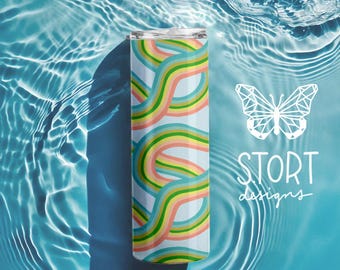 Pastel Rainbow Slides, Seamless Rainbow Pattern, Repeat Pattern, Digital Download for 20 oz Tumbler, Commercial Use