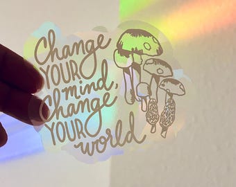 Rainbow Suncatcher Sticker Decal | Geometric Crystal Butterfly | Mental Wellbeing Inspiration | Window Sun catcher