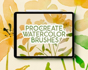 Procreate Watercolor Brushes Volume 1, Procreate Brushes, Digital Watercolor Brushes for Procreate
