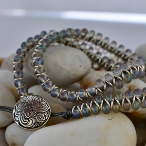 Schillernde grau Reißverschluss Armband