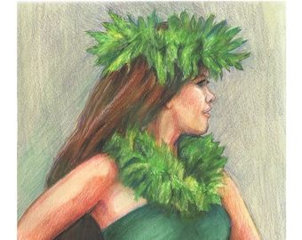 Hawaiian Hula Puniu, Hawaiian Hula, Hula Dancers, island art, traditional hula,